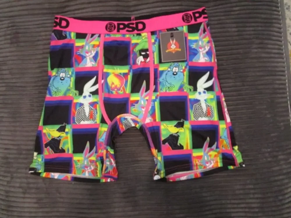 PSD Looney Tunes Neon Checkerboard Men's XL Underwear Boxer Briefs